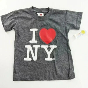 I Love NY T-Shirts for 2-4 Years Short Sleeve Shirt Gray